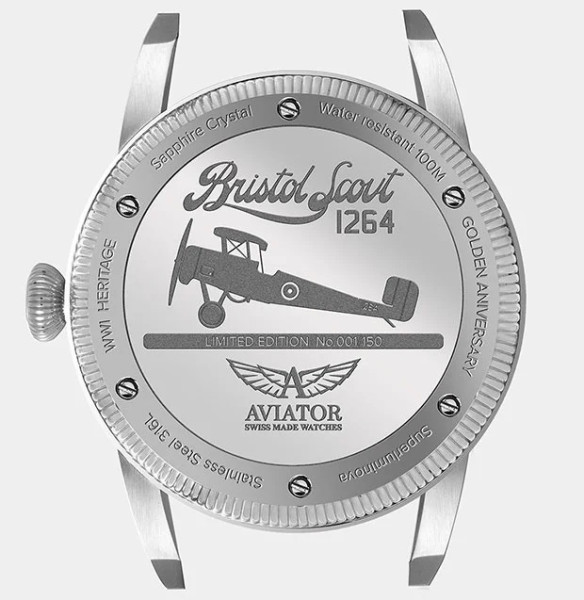 ЧАСОВНИК  AVIATOR BRISTOL SCOUT 46MM