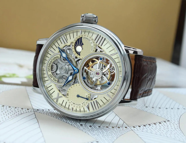 Часовник POLJOT INTERNATIONAL TOURBILLON SKELETON OSEM 43MM LIMITED EDITION 100PIECES