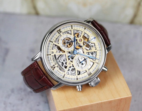 Часовник POLJOT INTERNATIONAL CHRONOGRAPH NICOLAI II SKELETON 43MM LIMITED EDITION 100PIECES