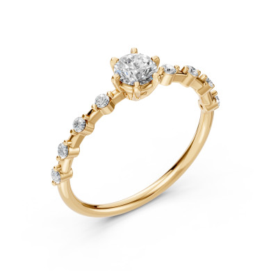 CARA Златен пръстен с диаманти 0.40+0.16 ct GIA сертификат K101-10190R