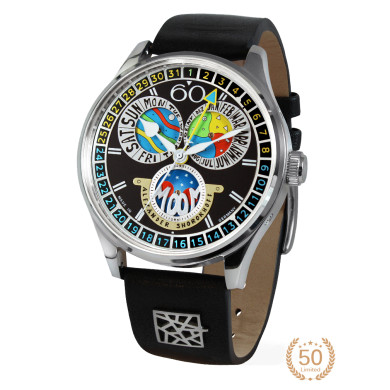 Часовник ALEXANDER SHOROKHOFF FULL CALENDAR CADAMOMO BLACK 43.5ММ LIMITED EDITION 50PCS