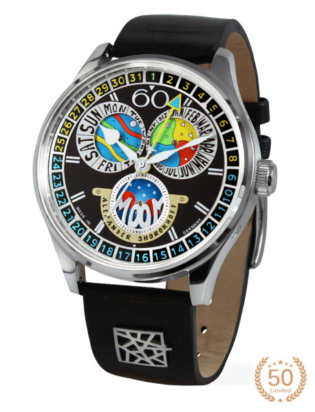 Часовник ALEXANDER SHOROKHOFF FULL CALENDAR CADAMOMO BLACK 43.5ММ LIMITED EDITION 50PCS
