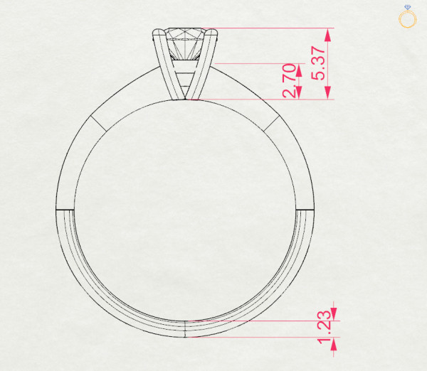 CARA Златен пръстен с диамант 0.40 ct GIA сертификат K101-10021R