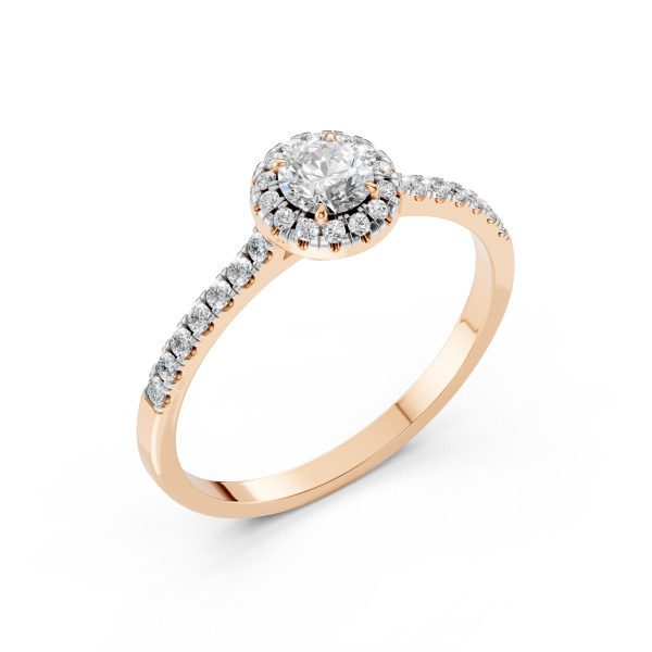 CARA Златен пръстен с диаманти 0.35+0.29 ct GIA сертификат K101-10095R