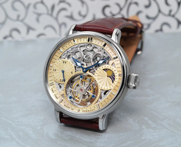 Часовник POLJOT INTERNATIONAL TOURBILLON SKELETON GMT 43MM LIMITED EDITION 100PIECES
