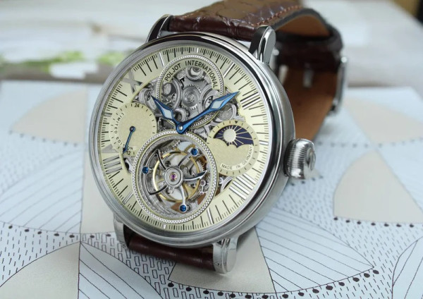 Часовник POLJOT INTERNATIONAL TOURBILLON SKELETON OSEM 43MM LIMITED EDITION 100PIECES