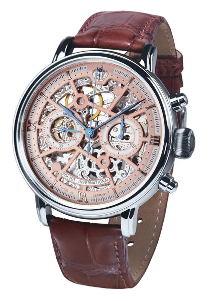 Часовник POLJOT INTERNATIONAL CHRONOGRAPH NICOLAI II SKELETON 43MM LIMITED EDITION 100PCS