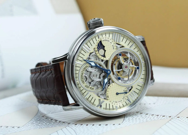 Часовник POLJOT INTERNATIONAL TOURBILLON SKELETON OSEM 43MM LIMITED EDITION 100PIECES