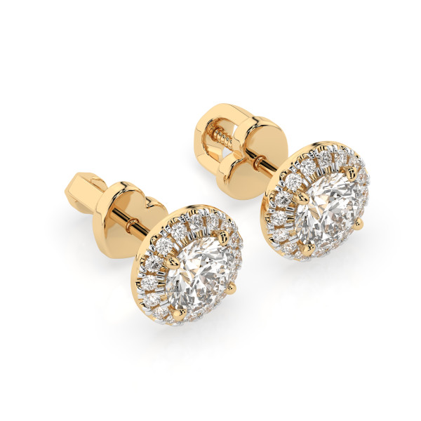 CARA Златни обеци с диаманти 1.00+0.19 ct GIA сертификат K102-10095Y