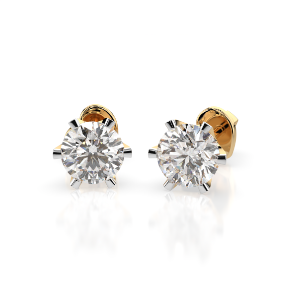 CARA Златни обеци с диаманти 0,7Ct GIA сертификат  K102-10040Y