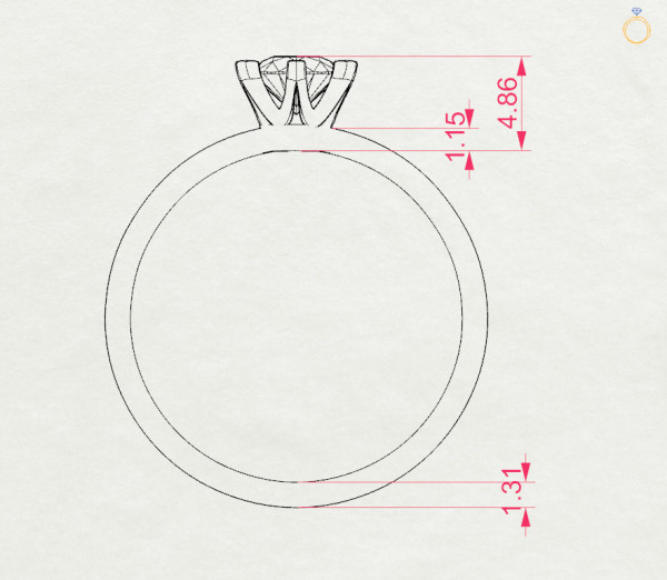 CARA Златен пръстен с диамант 0.45 ct GIA сертификат K101-10040W