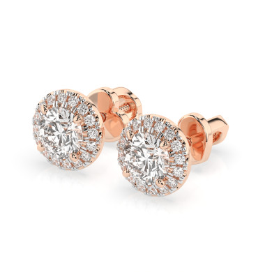 CARA Златни обеци с диаманти 1.00+0.19 ct GIA сертификат K102-10095R