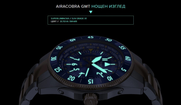 ЧАСОВНИК AVIATOR AIRACOBRA GMT 42.8MM
