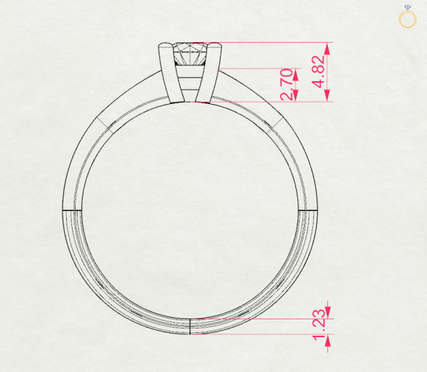 CARA Златен пръстен с диамант 0.30 ct GIA сертификат K101-10021Y