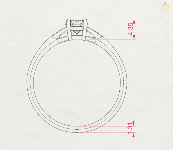 CARA Златен пръстен с диамант 0.40 ct GIA сертификат K101-10012W