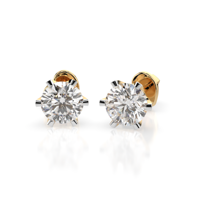 CARA Златни обеци с диаманти 1.40 ct GIA сертификат K102-10040Y