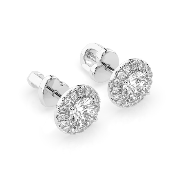 CARA Златни обеци с диаманти 1.00+0.19 ct GIA сертификат K102-10095W