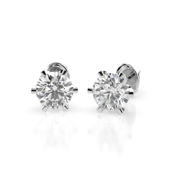 CARA Златни обеци с диаманти 1.00 ct GIA сертификат K102-10040W