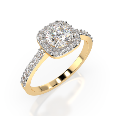 CARA Златен пръстен с диаманти 0.40+0.31 ct GIA сертификат K101-10152Y
