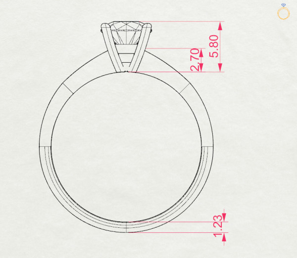 CARA Златен пръстен с диамант 0.50 ct GIA сертификат K101-10021Y
