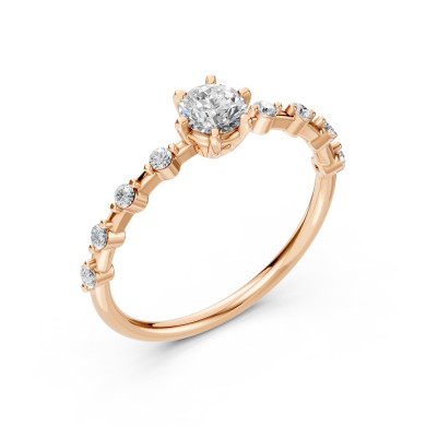 CARA Златен пръстен с диаманти 0.40+0.16 ct GIA сертификат K101-10190Y
