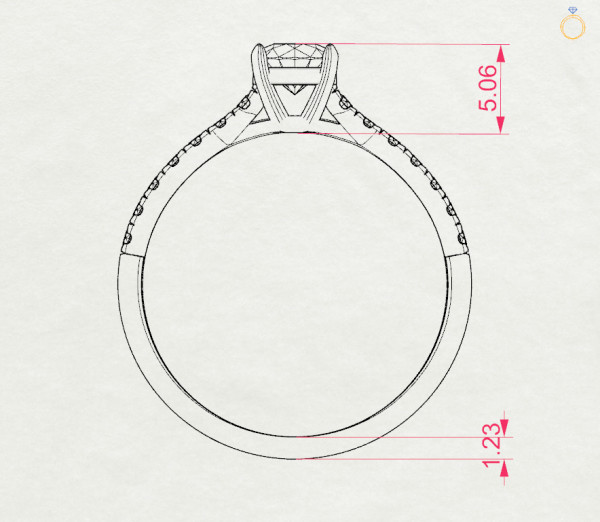 CARA Златен пръстен с диаманти 0.40+0.21 ct GIA сертификат K101-10094R