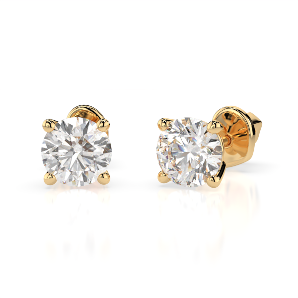 CARA Златни обеци с диаманти 1.00 ct GIA сертификат K102-10012Y