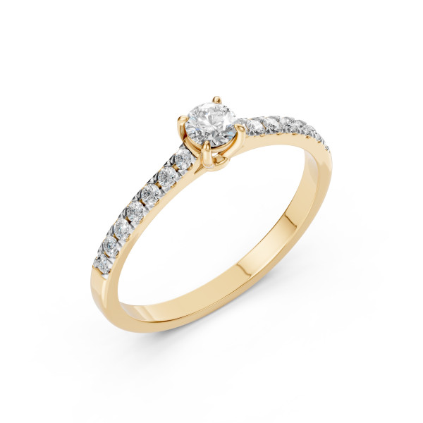 CARA Златен пръстен с диаманти 0.30 + 0.21 ct GIA сертификат K101-10012Y