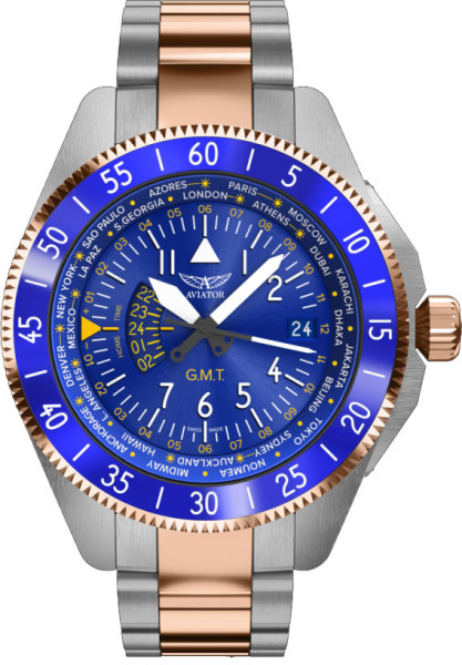 ЧАСОВНИК  AVIATOR AIRACOBRA GMT 42.8MM