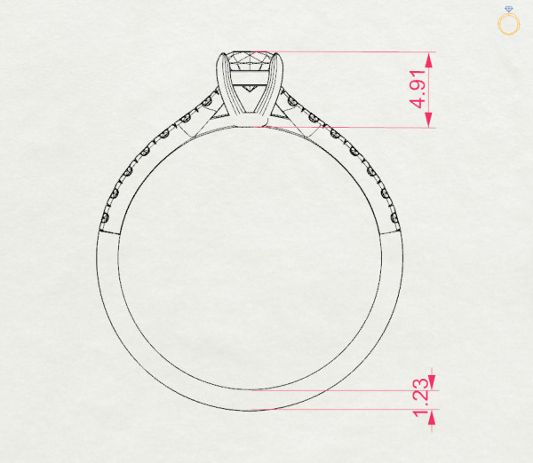 CARA Златен пръстен с диаманти 0.30 + 0.21 ct GIA сертификат K101-10012Y