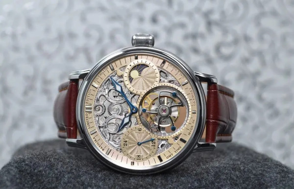Часовник POLJOT INTERNATIONAL TOURBILLON SKELETON GMT 43MM LIMITED EDITION 100PIECES
