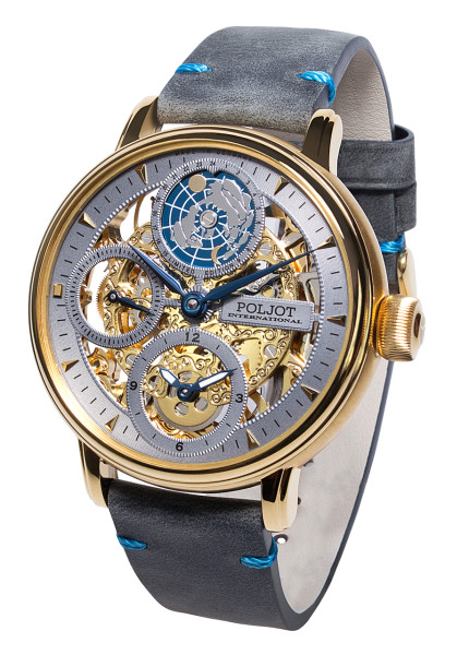 Часовник POLJOT INTERNATIONAL GLOBETROTTER HAND 43MM LIMITED EDITION 300PIECES