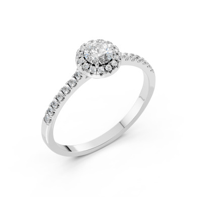 CARA Златен пръстен с диаманти 0.35+0.29 ct GIA сертификат